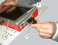 Workshop manual photo of DDS harness being plugged in
