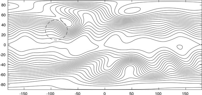 Simulated zonal flow over isolated mountain