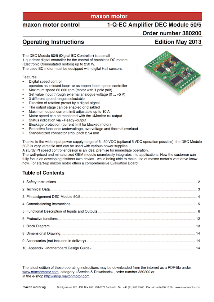 maxon-1-q-ec-amplifier-dec-50_5-380200-operating-instruction-en